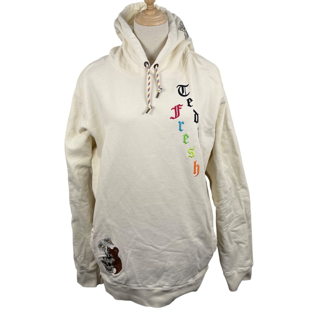 Teddy Fresh XL Hoodie Unisex Embroidered Bear Skull Daisy Streetwear‎ Oversized